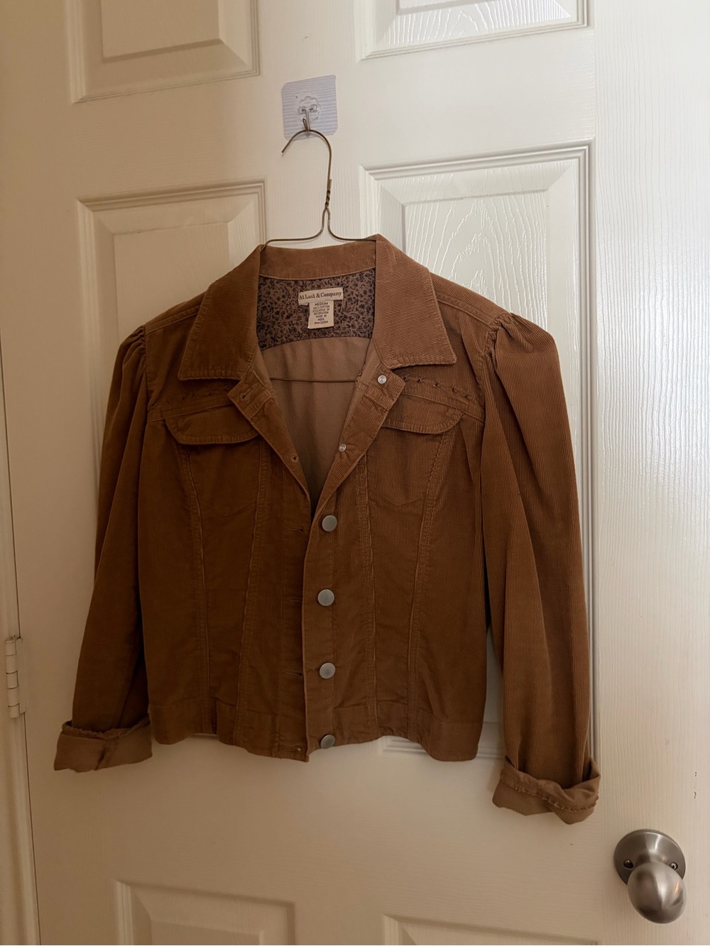 Brown Corduroy Button-Front Jacket